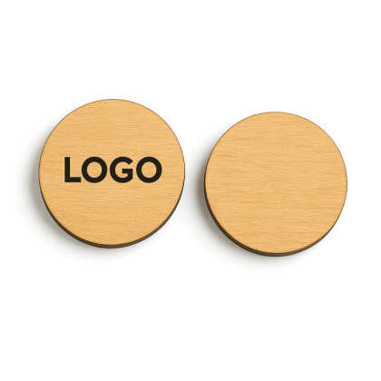 Custom Wooden Tokens with One-Color Front Printing