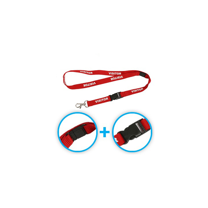 Nylon lanyards + safety break away and Plastic Buckle