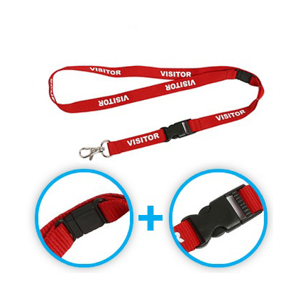 Nylon lanyards + safety break away and Plastic Buckle