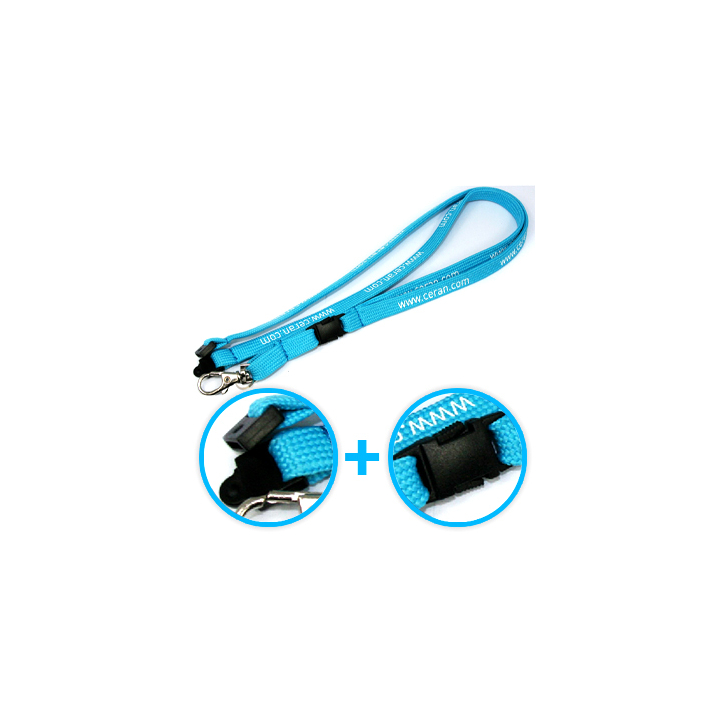 Tubular lanyards + safety breakaway and Plastic Buckle