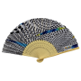 Custom Double-Sided Paper Hand Fan – Bamboo Handle