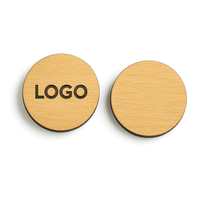 Custom Wooden Tokens with Single-Sided Laser Engraving