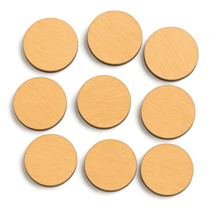 Blank Wooden Tokens – Approx. 0.91 or 1.14 in