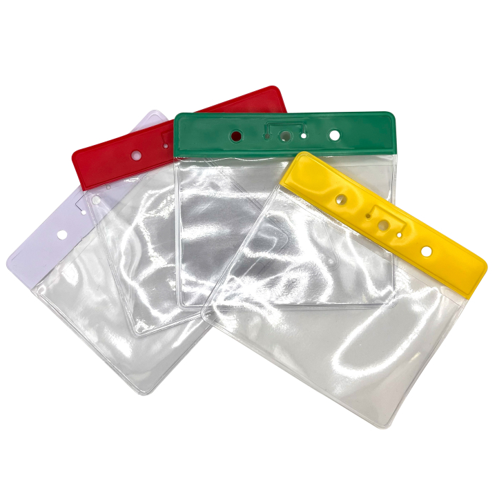 Flexible PVC Badge Holder with Colored Reinforcement – 3.39 × 2.13 in