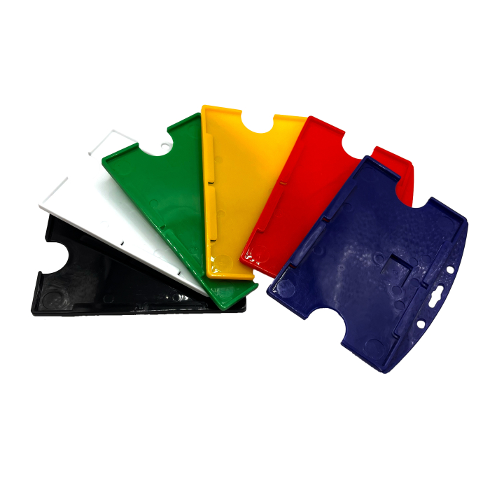 Colored Horizontal Rigid Badge Holder – 3.39 × 2.13 in