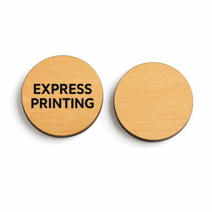 Express Wooden Tokens with One-Color Front Printing